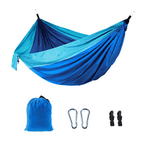 Precio de fábrica Hamaca de lona Cama plegable Doble colgante Nylon Venta al por mayor Columpio Hamaca portátil para acampar al aire libre - Product Image 1