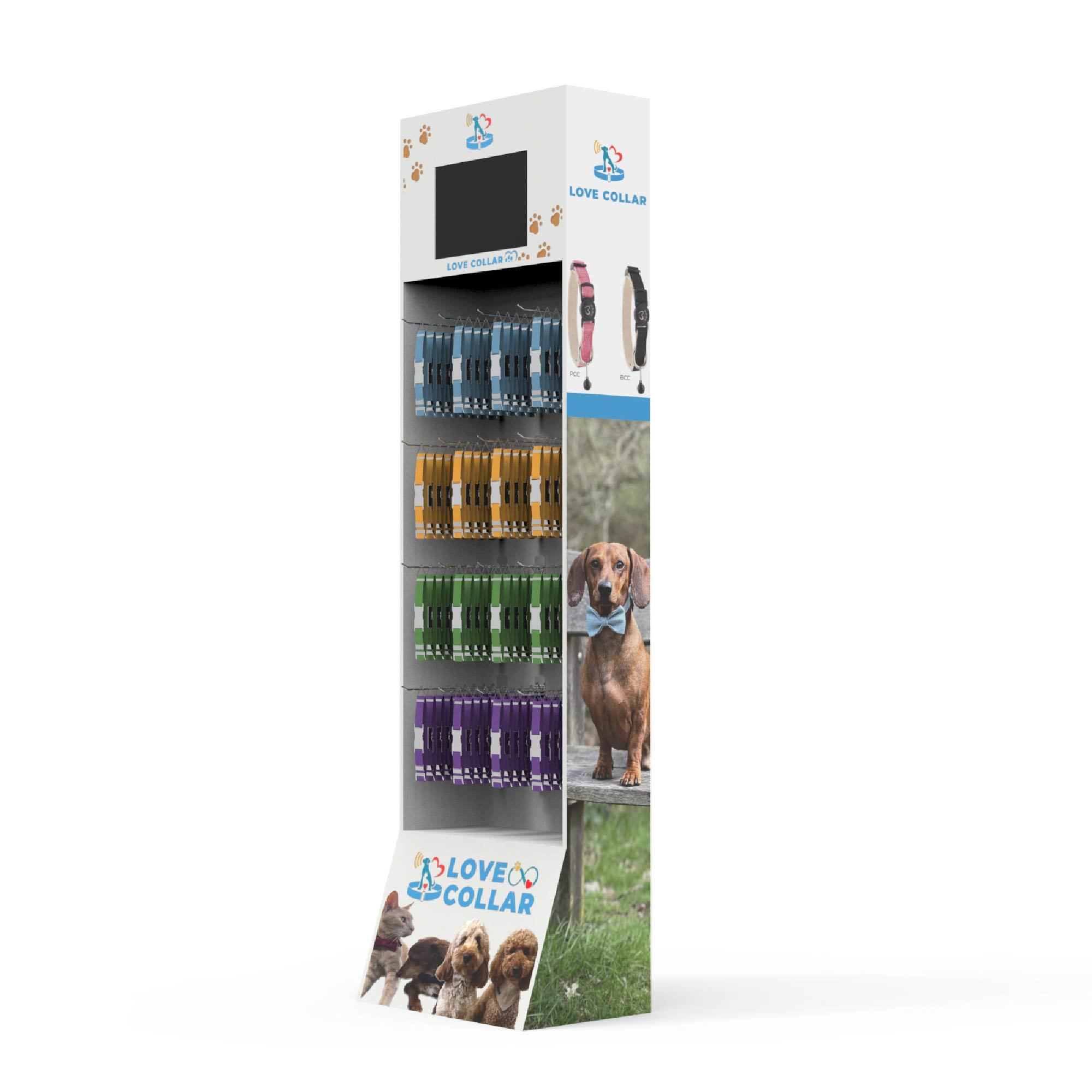 Customized Modern White Wooden Pegboard for Cardboard Display Stand Hooks Pet Floor Stand Painted Finish Custom Logo