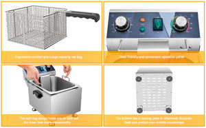 電気フライヤーフライドチキンチップ電気フライヤー機械ステンレス鋼カウンタートップディープフライヤー - Product Image 6