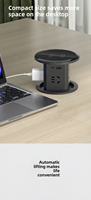 Multiprise verticale multifonctionnelle avec chargeur USB sans fil intégré, 4 prises CA et 4 ports USB-C/USB-A, polyvalente