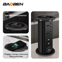 BAOBEN Multiprise électrique invisible sans fil, étanche, rechargeable par USB, intégrée au comptoir d'îlot de cuisine