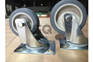 80mm/100mm/<span class=keywords><strong>125mm</strong></span> 4 Zoll/5 Zoll Thermo-Kunststoff-Gummi Industrielle Schwenk platte Lenkrad für Trolley Cart Monorail Trolley Wheel - Product Image 3