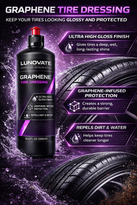 น้ำยาเคลือบเงายางรถยนต์ LUNOVATE กราฟีน (500 มล.) ฟื้นฟูยางที่ซีดจาง ให้ความเงางามเป็นพิเศษ ปกป้องทนทาน ป้องกันสิ่งสกปรก กันน้ำ กันรังสียูวี สำหรับรถยนต์ - Product Image 3