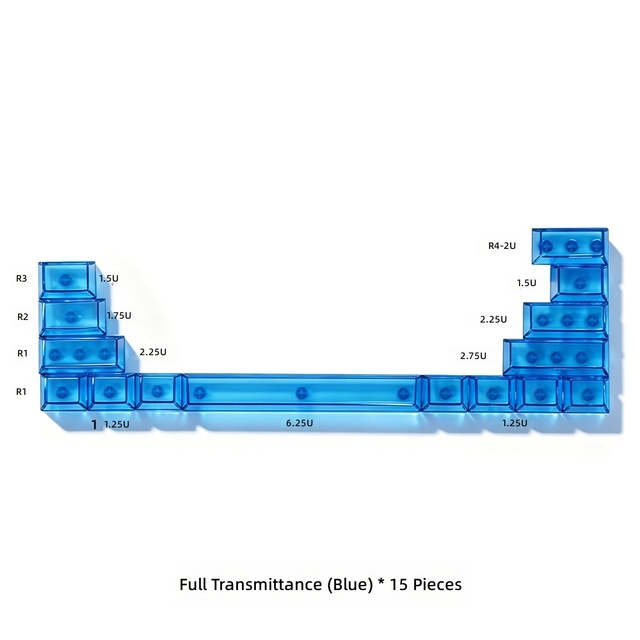 Cross-border Bestseller Stress-relief Keycaps Individual Keycap Blanks Cross-shaped Mechanical Keyboards Fully Transparent