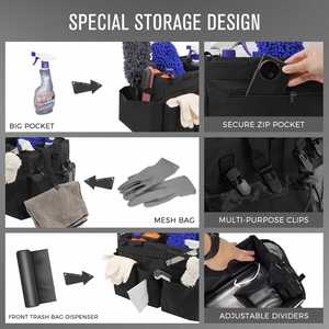 Organisateur de rangement pour produits de nettoyage avec poignée, grand sac de rangement pour les fournitures de nettoyage de la maison et de la salle de bain - Product Image 2