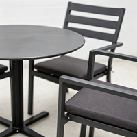 Ensemble de salle à manger de patio en aluminium 6 places, ensemble de dinette d'extérieur avec chaises, mobilier de jardin et de cour avec revêtement en poudre, OEM ODM