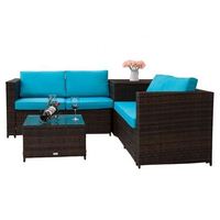 Ensemble de meubles d'extérieur modulaires en rotin noir confortable et moderne Better Homes and Garden