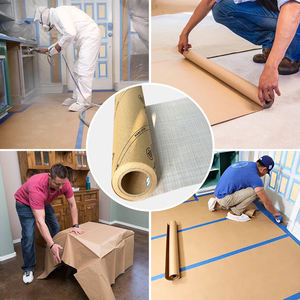 Papier Kraft résistant à la peinture renforcé avec du tissu tissé PE comme film protecteur de sol décoratif, emballage de meubles - Product Image 3