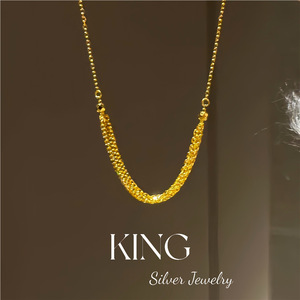 Collier unisexe en argent sterling 925 plaqué or, bijoux King Silver, chaîne de mode pour tous les jours - Product Image 2