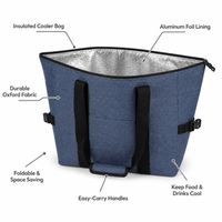 Sac isotherme pliable personnalisé Oxford, sac de pique-nique en aluminium et EVA, sac isotherme à poignée, 15L, imperméable