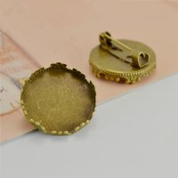 Broche ancienne en bronze 20mm 25mm 30mm Plateau cabochon en alliage avec paramètres de base Accessoires de bijoux et composants