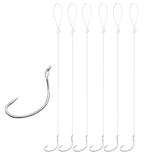 Hameçons circulaires avec fil de pêche en acier pour la pêche au poulpe en eau salée, pour la pêche au poisson-chat, au bar et au surf, équipement de montage de ligne. - Product Image 1