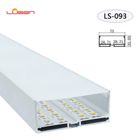 Profilé LED LS-093 en aluminium anodisé pour éclairage de bande LED, coloris argent, blanc, noir, pour plafond en plâtre