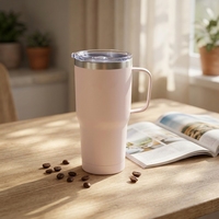 Thermos isotherme en acier inoxydable 20 oz, écologique, résistant à l'eau bouillante, avec système d'auto-scellage et agitation automatique, pour camping et voyage, maintien au chaud 6-12 heures