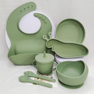 طقم أدوات مائدة من السيليكون لإطعام الأطفال حديثي الولادة، من المنتجات الأكثر مبيعًا، أطباق على شكل سلطعون وأرانب، طعام أطفال خالٍ من المواد الضارة، لوازم أطفال للبيع بالجملة - Product Image 1
