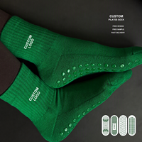 Chaussettes de sport antidérapantes en coton de haute qualité avec logo, mi-mollet, pour fitness, yoga, pilates, personnalisables, vente en gros