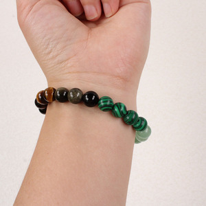 Pulseras Elásticas de Piedras Naturales con Ojo de Tigre y Malaquita, Pulsera de Piedras Naturales con Significado de Chakra para Uso Diario Espiritual - Product Image 6