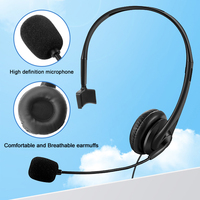 Headset telinga tunggal dengan mikrofon, Headphone telepon berkabel Tipe C pembatalan kebisingan untuk pusat panggilan konferensi Komunikasi Bisnis