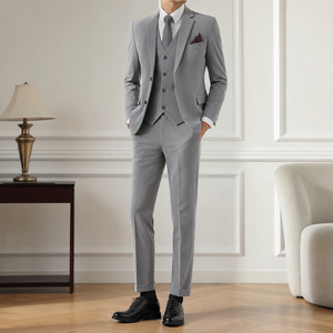 <span class=keywords><strong>Traje</strong></span> de Boda Moderno de 2 Botones para Hombre, Corte Entallado, Conjunto de 3 Piezas, <span class=keywords><strong>Traje</strong></span> Formal para Novio, Padrino, Fiesta, Banquete, Blazer, Chaqueta, Pantalones, Chaleco - Product Image 4