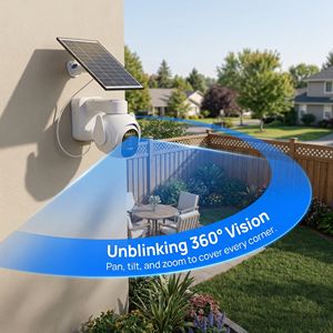 Cámara PTZ Solar de 3MP con Panel Solar de 8W y Batería de 8000mAh, Venta al Por Mayor de Fábrica ° Pan 90 ° Tarjeta TF Inclinable IP66 Tuya de 128 GB - Product Image 4
