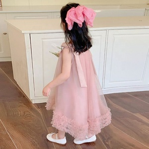 Robe de princesse pour filles, sans manches, en <span class=keywords><strong>maille</strong></span>, avec nœud décoratif, pour les sorties estivales quotidiennes - Product Image 1