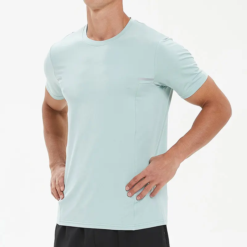 Camiseta deportiva reflectante para hombre, camisa de entrenamiento para correr al aire libre, de secado rápido