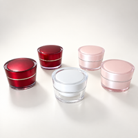 Pot de crème en acrylique multicolore de luxe 30g, design rond incliné, pour crème visage et yeux, rechargeable, emballage cosmétique pour soins de la peau