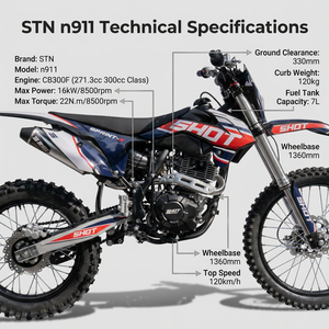Moto tout-terrain 300cc 4 temps à essence, Dirtbike STN Stoner, tout-terrain, <span class=keywords><strong>125</strong></span> km/h, moto de course <span class=keywords><strong>enduro</strong></span> hors route - Product Image 3