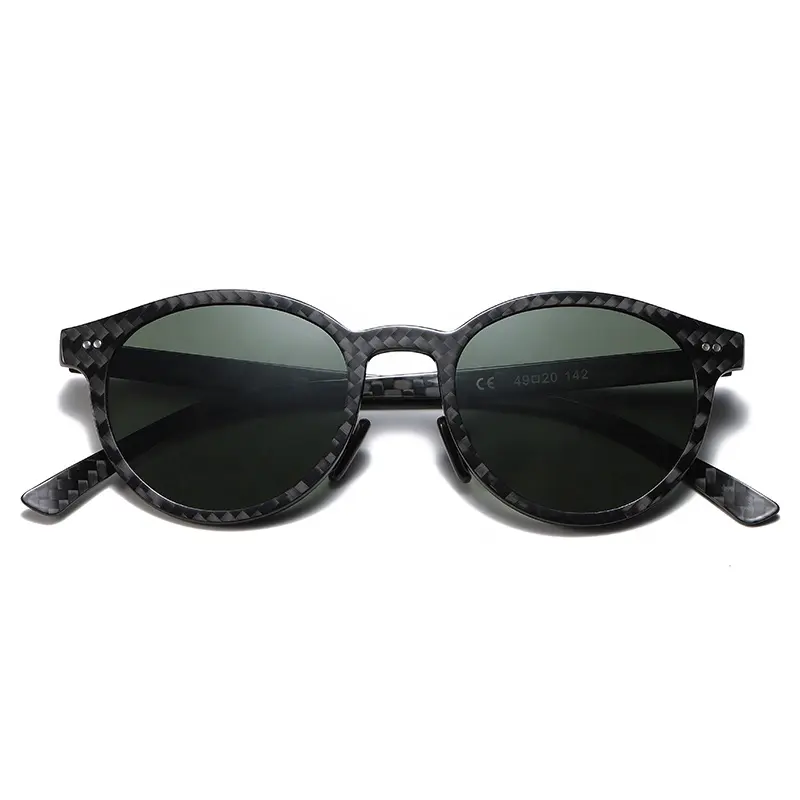 Glasses Men Sunglasses Top Quality Handmade Round Sunglasses Men Carbon Fiber Sun Glasses Custom Logo