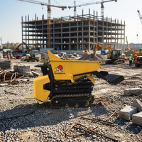 Mini-dumper autochargeur Honda Engine, mini-chargeur de chantier avec chenilles, chariot à béton à vendre