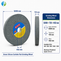 Meule en carbure de silicium vert GC pour le meulage céramique |   Tailles personnalisées OEM/ODM pour le meulage d'outils en carbure de tungstène, GC60 200x25x32