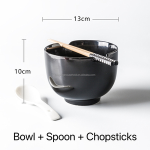 Juego de cuencos <span class=keywords><strong>Ramen</strong></span> de porcelana <span class=keywords><strong>japonesa</strong></span>, juego de cuencos de 5 pulgadas para Pasta y fideos con <span class=keywords><strong>cuchara</strong></span>, palillos, cuencos de cerámica Japandi Soba Udon - Product Image 5