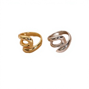 Anillos Finos de Plata de Ley 925 con Diseño Trenzado en Oro y Plata de 18k, Anillo Elegante y Moderno de Acero Inoxidable para Mujer, Venta al Por Mayor - Product Image 2
