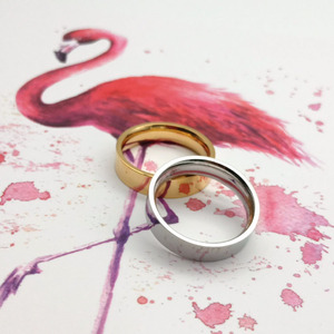 Factory Direct Sale 5mm Stainless Steel Custom Silver <strong>Rings</strong> <strong>Blank</strong> Engraved logo Gold Statement <strong>Ring</strong> - Product Image 5