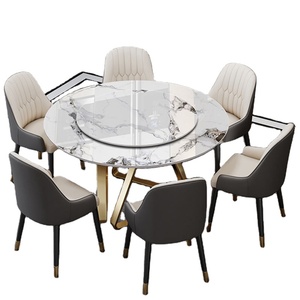 Può personalizzare la cucina e sala da pranzo tavoli e sedie rotazione automatica sala da pranzo set set tavolo piatto sinterizzato - Product Image 1
