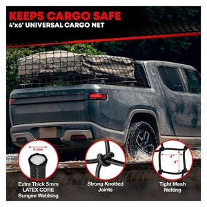 Bungee Cargo Net 4 'x 6' trải dài đến 8 'x 12' xe tải giường Cargo net với 12 kim loại Carabiners - Product Image 3