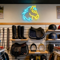Neonawall Enseigne néon LED tête de cheval mignonne, à intensité variable, alimentée par USB, multi-positions, pour décoration murale, bar, salon, salle de sport, bureau, salle de jeux, fête