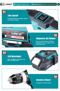 Taladro Inalámbrico con Motor de Escobillas LCD777-1S, Batería de Litio de 18/20V - Product Image 4