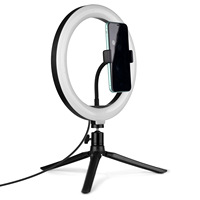 Lumière annulaire Led réglable à Rotation de 360 degrés pour appareil photo de téléphone avec trépied support de téléphone pour vidéo de maquillage en direct