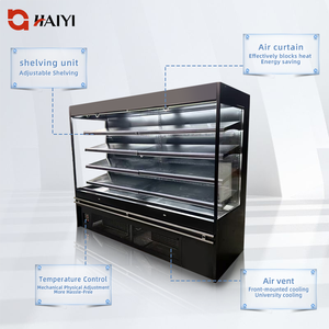 Vitrina Refrigerada Comercial Abierta, Exhibidor de Frutas y Verduras, Acero Inoxidable, Equipo de Refrigeración para Supermercados - Product Image 2