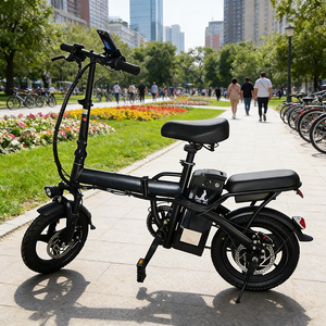 Bicicleta Eléctrica Económica Plegable con Marco de Aluminio, Batería de Litio 48V-60V, Motor de Cubo Trasero de 400W, 3 Velocidades, Rueda de 14 Pulgadas, Alcance de 60KM - Product Image 3