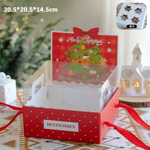 Caja de Regalo Reutilizable con Forma de Árbol de Navidad, Decoración para Postres, Vaso de Papel para Llevar, para Empacar Pasteles, Idea de Regalo Festiva para Navidad - Product Image 6