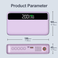 Usine N33 Portable Numérique PD 65W Démarreur De Saut De Voiture Compresseur D'air Gonfleur De Pneu 10000mAh Power Bank avec Lumière