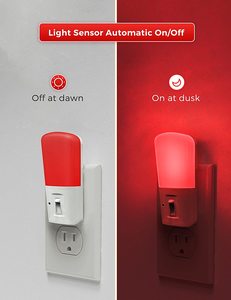 Lohas <span class=keywords><strong>LED</strong></span> màu đỏ nightlights Dimmable hoàng hôn để bình minh cảm biến <span class=keywords><strong>LED</strong></span> đêm đèn đỏ cắm trong ánh sáng ban đêm cho trẻ em phòng - Product Image 2