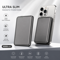 Batterie externe pour téléphone 20W 5000 mAh, charge rapide, coque en alliage d'aluminium, conforme aux normes de transport aérien, couleur personnalisée