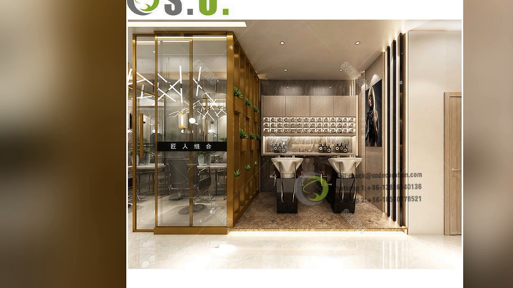 Luxury Furniture Salon Hair Dressing Shelves Nail Salon Display