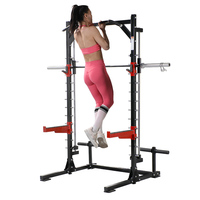 Soporte Simple para Sentadillas con Barra de Dominadas para Gimnasio en Casa, Estructura de Acero Resistente para Sentadillas y Press de Banca