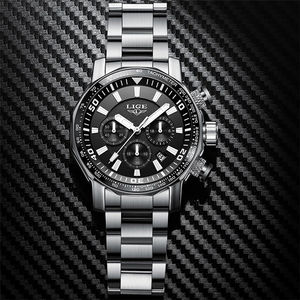 <span class=keywords><strong>LIGE</strong></span> – montres de luxe pour hommes, <span class=keywords><strong>montre</strong></span> en acier complet, sport, étanche, horloge à Quartz, <span class=keywords><strong>2021</strong></span> - Product Image 6