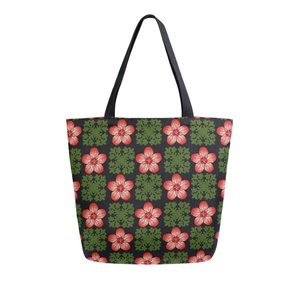 Bolsa de Compras Reutilizable de Lona con Diseño de Flor de Hau Hawaiana, Abertura Amplia, Estampado Personalizado, con Bolsillo - Product Image 1