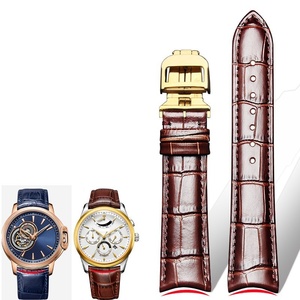 <span class=keywords><strong>Bracelet</strong></span> de <span class=keywords><strong>montre</strong></span> en <span class=keywords><strong>cuir</strong></span> véritable personnalisé OEM avec connexion incurvée, attaches rapides incurvées et extrémités incurvées en alligator - Product Image 2